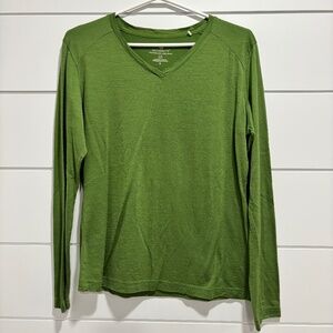 Seg'ments 100% merino wool v-neck long sleeve top size L